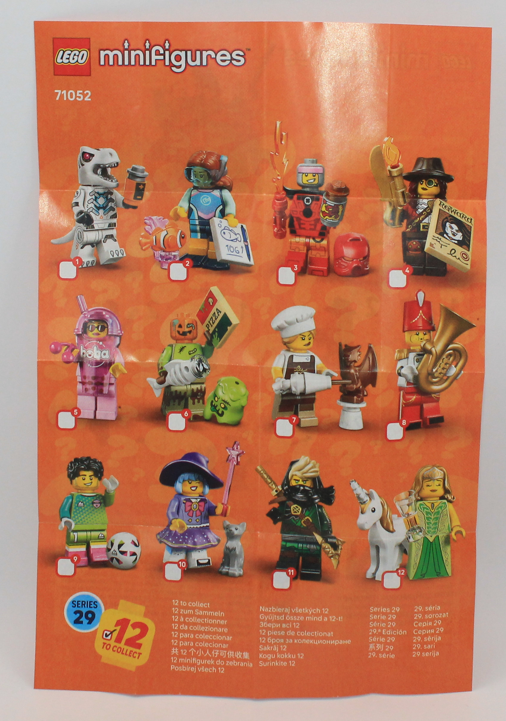 Front of instruction sheet