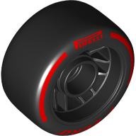 Wheel Rim 24 x 13.4 with Black Slick Tyre with Red 'PIRELLI' print