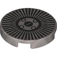 Tile Round 2 x 2 with Black Hubcap print