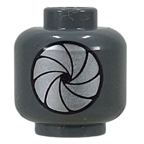 Minifig Head , Silver Diaphragm, Closed / Open