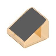 Slope 30° 1 x 1 x 2/3 (Cheese Slope) with Silver Surface print