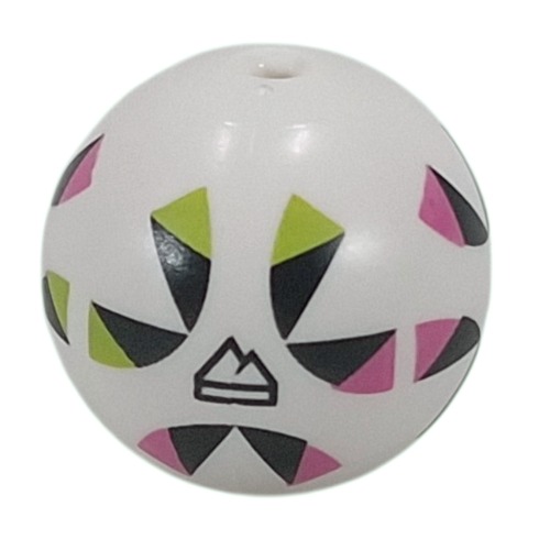 Minifig Head Special, Sphere Football with Black/Lime/Dark Pink Shapes print
