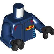 Torso , Racing suit, Red Bulls on Yellow Background print, Dark Blue Arms, Black Hands