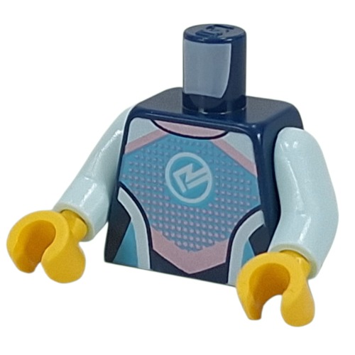 Torso , Wetsuit, Bright Light Blue/Lavender/Light Aqua Shapes print