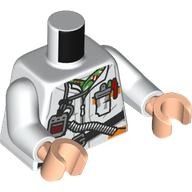 Torso , Jacket, Black Belt, ID Badge, Straps, Hose print White Arms, Light Nougat Hands