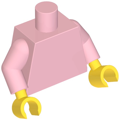 Torso , Bright Pink Arms, Yellow Hands [Plain]