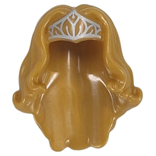 Hair and Tiara , Long Wavy with Silver Tiara print